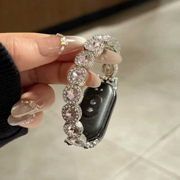 Square Sugar Gemstone Sparkling Diamond Strap Suitable Band 8Pro/9ProFor Mi band 3/4/5/6/78/8NFC/9/9NFC/10/10NFCFor ReJ260514