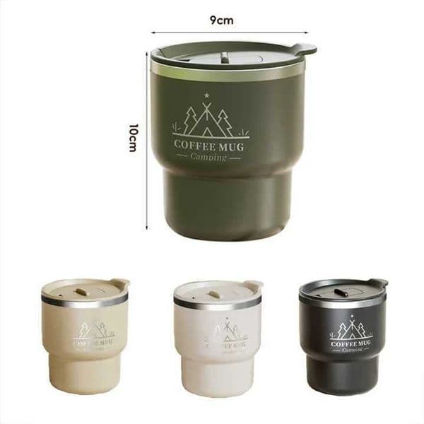 400ML Office Coffee Mug Stainless Steel Thermal Cup Double Layer Insulated Water Cup Portable Keeps Cold and Heat Thermal Mug L260513