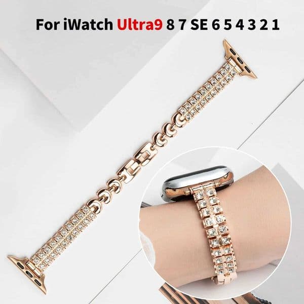 Premium Double Row Diamond Strap Suitable for Watch 38/40/41/42mm 44-49mm Female Strap Suitable for iWatch S11/10/9/8/7 X260514
