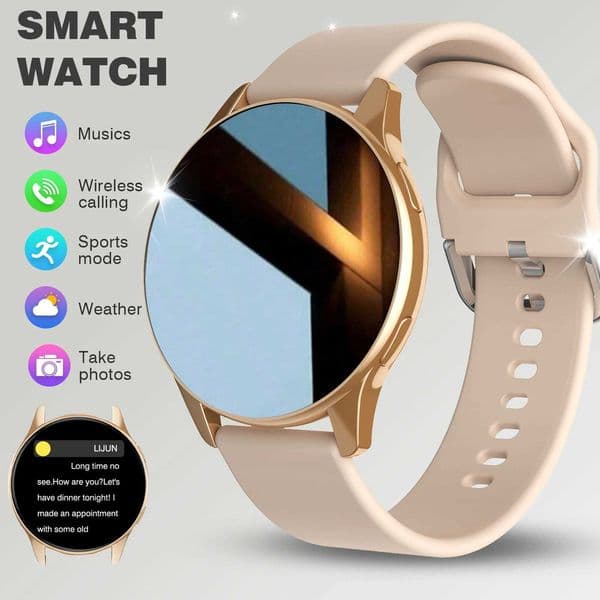 Smart Watch Wireless Call/Dial Mti-Sport Mode Mtiple APP Reminders Suitable for Men and Wen Cpatible with IPhone/AnJ260514