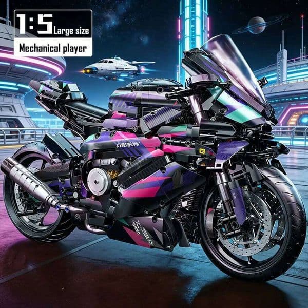 KAVOWORLD 2096pcs Super Building Blocks Motorcycle 1:5 Scale DIY Assembly Mechanical Motorbike Bricks Kit Adults Gifts Decor Toy 26L0514