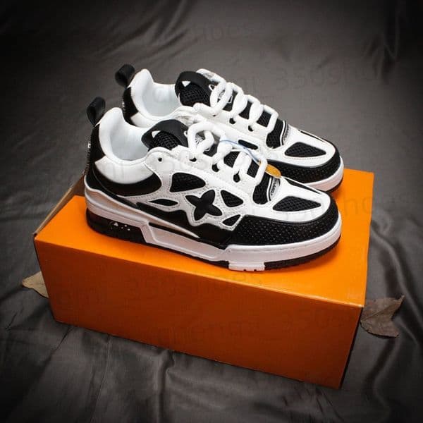 2026 Top Calfskin SKATE 1854 Sneakers Designer Sport Shoes Casual Luxury Low Leather Platform White Black Denim Blue Green Red Orange Women Mens Trainers E11