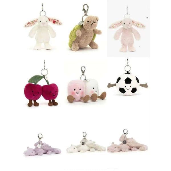 JC Cotton Candy Cherry key Rabbit Flying Dragon plush keychains, Aas gifts 26Y0514