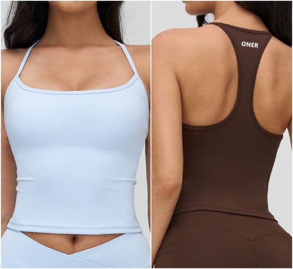 4518 ONER ACTIVE Women Vest Yoga Outfit Sleeveless Sports Pilates Close-fitting Running Gym Exercise Fitness Jogging Sportswear With Pad