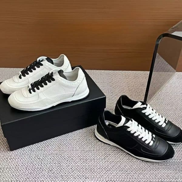 CC Camellia Designer Shoes Women's Classic Black White Low-Top Sneakers, Luxury Style Lace-Up Casual Shoes, Comfortable Flat Sole for Daily Streetwear Gift Size 35-42