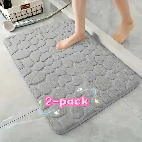 Ultra-Soft Coral Fleece Bathroom MatMachine WashableThick Coral Fleece Low Pile Rectangular Suitable for Bathroom EntranceJ260514