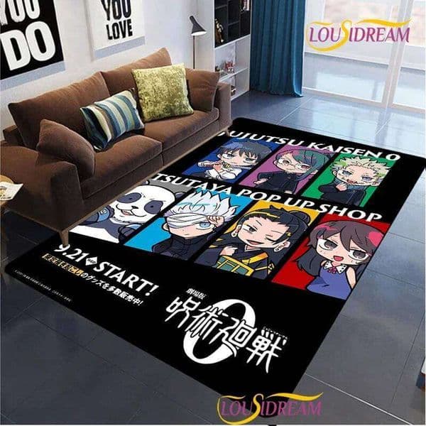 Cartoon Anime Jujutsu Kaisen Carpet Living Room bedroom Sofa Coffee yoga rug kitchen Door Kids UnSlip Mat Alfombra birthday gift W260514