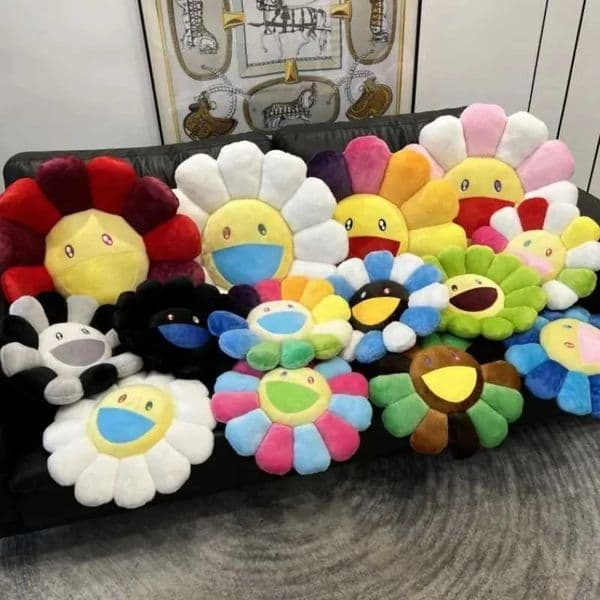 Luxury Designer Decor Creative Stuffed Cushion Flower Cute Smile room Rainbow Sunflower Decorative Pillow Office Back Plush Cushionxj250102 12