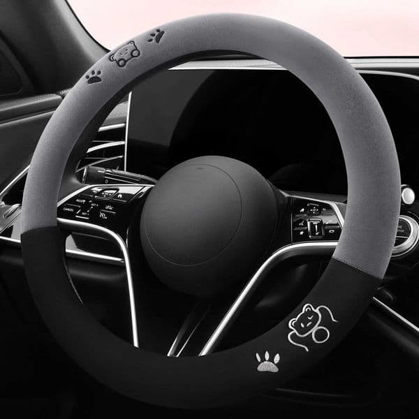 Car steering wheel cover short plush velvet winter warm non-slip comfortable and cute steering wheel protective cover T260514
