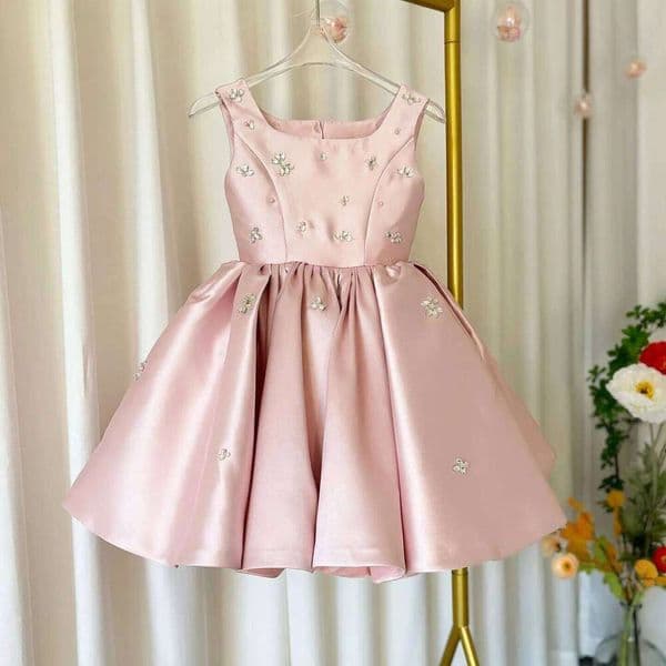 Children Fashion Evening Princess Ball Gown Girls Cute Pink Birthday Wedding Performance Dress g263 26W0514