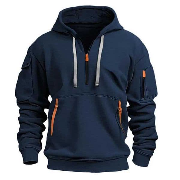 Mens Hoodie Multi Pocket Zipper Casual Sports Hoodie Men/Women Plus Size Loose Pullover Fashion Sweatshirt Long-Sleeve tops L260514