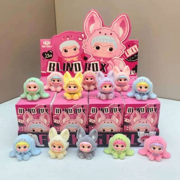 WAKUKU Blind Mini Figure Toys Flocking Surprise Box Cute Doll Desktop Ornaments Model Girls Fans Gift 26L0514