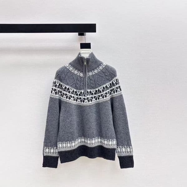 25 Autumn Winter New Knitted Stand Collar Sweater Casual Fashionable Simple Slim Fit Versatile