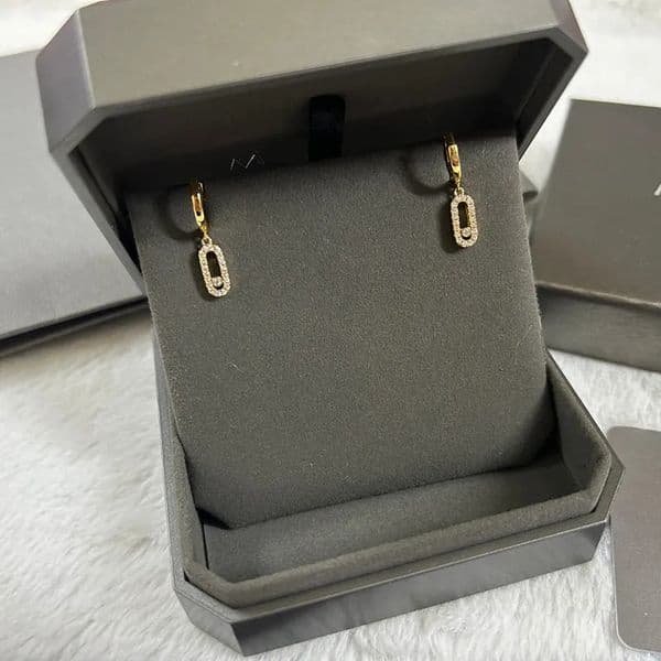 Designer Gold Plated Stud Earrings with Diamond Accents for Women - Elegant Wedding Party Jewelry