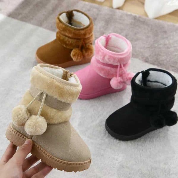 New Girls Snow Boots Winter Comfortable Thick Warm s Boots Lobbing Ball Thick Children Autumn Cute Boys Boots Princess ShoesL260514CLHT