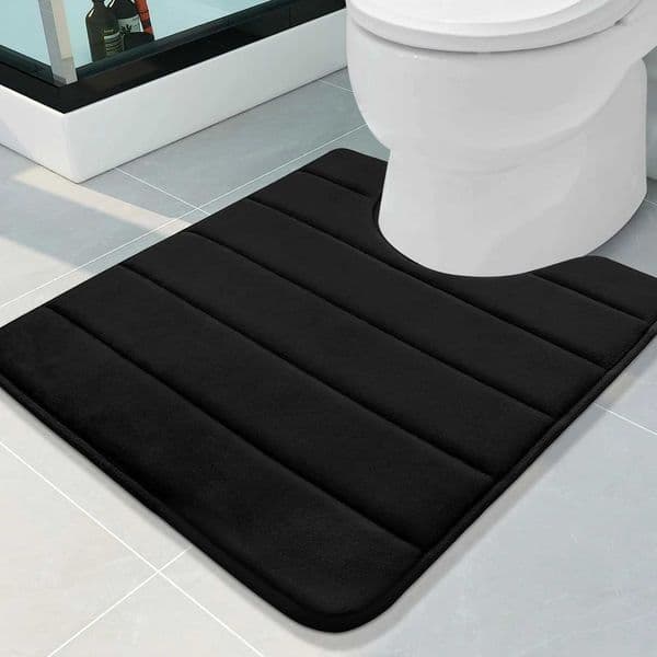 U-Shape Bath Mat 50x60CM Ultra Absorbent Memory Foam Bathroom Mat Non-Slip Toilet Mat for Bathroom Floor Home DecorationJ260514