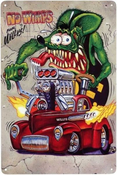 Rat Fink Tin Sign Metal Decor Wall Signs Vintage Modified Car Culture Poster F C260514