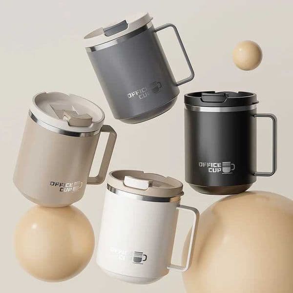 480ML Stainless Steel Double Wall Insulated Coffee Mug With Handle Keeps Cold and Heat Thermal Mug Leak-proof Drinking Cup L260513