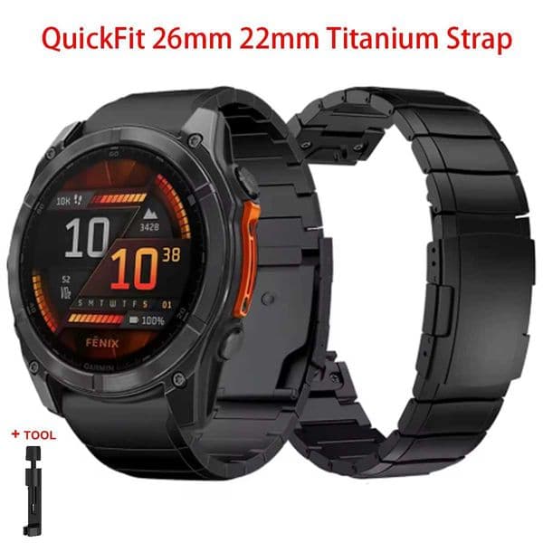 QuickFit 26mm 22mm Titanium Strap For Gin Fenix 8 E 47mm 51mm 7 7X 6 6X 5 5X Plus/Epix Pro/Tactix/MARQ Metal Watch BandJ260514