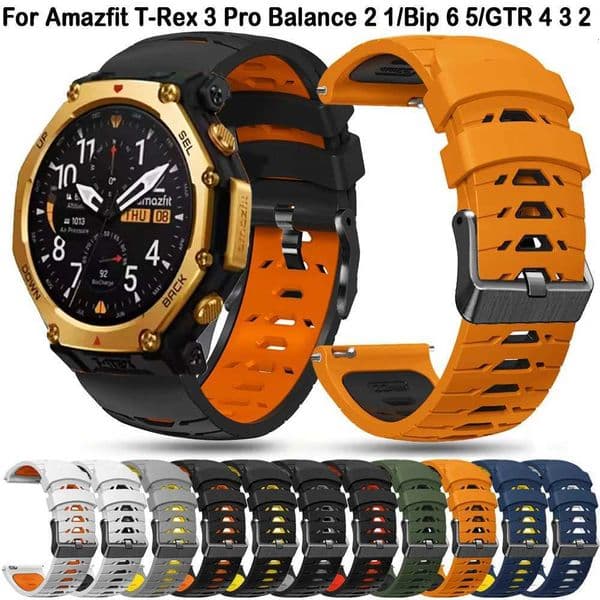 Hot Sports Man Silicone Strap for Amazfit T-Rex 3 Pro Watchband 22mm for Amazfit Balance 2 1/Bip 6 5/GTR 4 3 2 Wristband correaJ260514