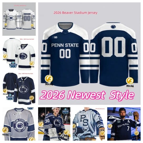 2025 Frozen Four Penn State Nittany Lions Hockey Jersey Chase Berger Kevin Kerr 10 Brandon Biro 13 Nikita Pavlychev 3 Patrick Koudys Erik Autio Penn State 2026 Jerseys
