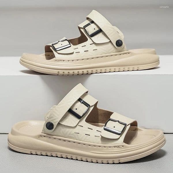 Sandals Men's Soft Sole Casual Summer Comfort Breathable Lightweight Outdoor Walking Beach Shoes Youth Dual-use Driving Slippers