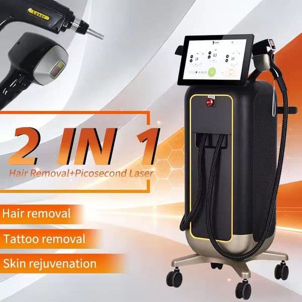 2026 New 2 in1 Picosecond Laser Freezing Point Diode Laser Hair Removal and Pico Laser Nd Yag Laser Tattoo Removal Eyebrow Washing Pigment Removal Beauty Machine