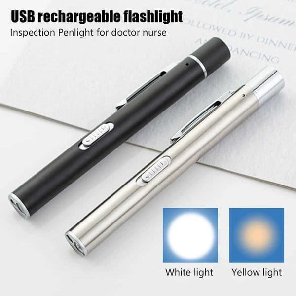 USB Rechargeable 2 Modes LED Flashlight Clip Funny Cat Chaser Toys Pen Mini Light Portable Lamp LED Pen Sight Light Pointers