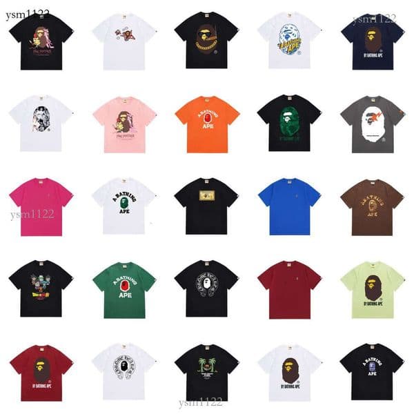 Luxury Streetwear Graphic Print T-Shirt Cotton Crew Neck Daily Wear Classic Street Style Unisex Ape Head Sanskrit Print Casu