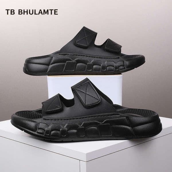 TB BHULAMTE Luxury Brand Designer Shoes Men's Summer Slippers With Adjustable Velcro Straps, Soft Soles A Comfortable Feel, Suitable For Outdoor Sports