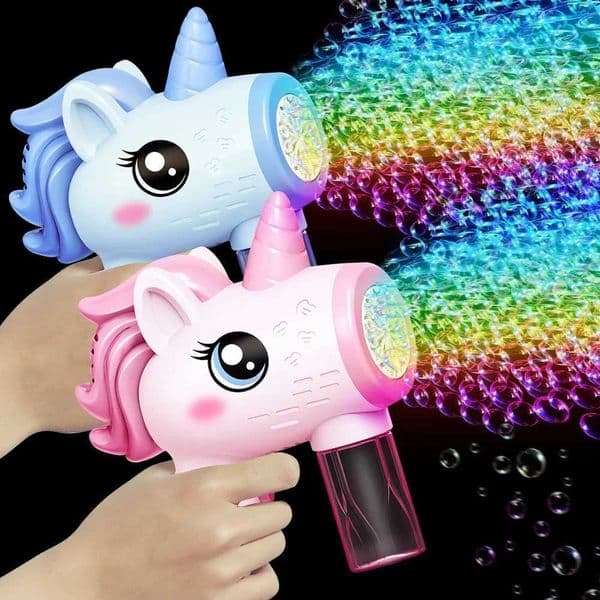 Unicorn Bubbles Machine Electric Bubble Gun Automatic Soap Blower Bubble Blowing Toy Outdoor Party Games Toy L26051428LU