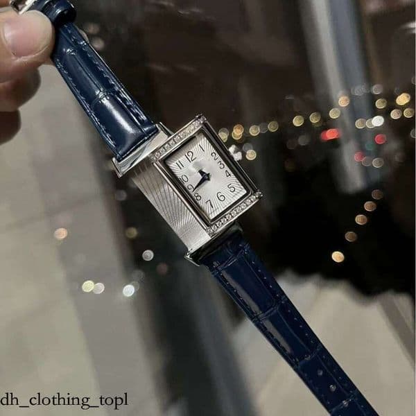 Jaeger-LeCoultery Watch JaegerLeCOULTER lady's watch JaegerLeCoul ter Watch Designer Lady's watch Flip Series Steel Genuine Leather Strap Quartz Reverse Watch 05d