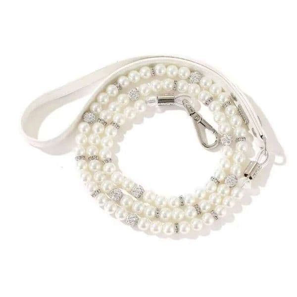 Luxury Imitation Pearls Diamond Ball Pet Chain Leash Walking Jogging Leads Leashes For Small Medium Size Dog Cat Lead J260514