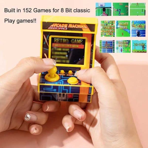 8 Bit Mini Arcade Handheld Game Console 18 Inch 152 Games Small Pocket Gaming Christmas Holiday Kids GiftJ260514