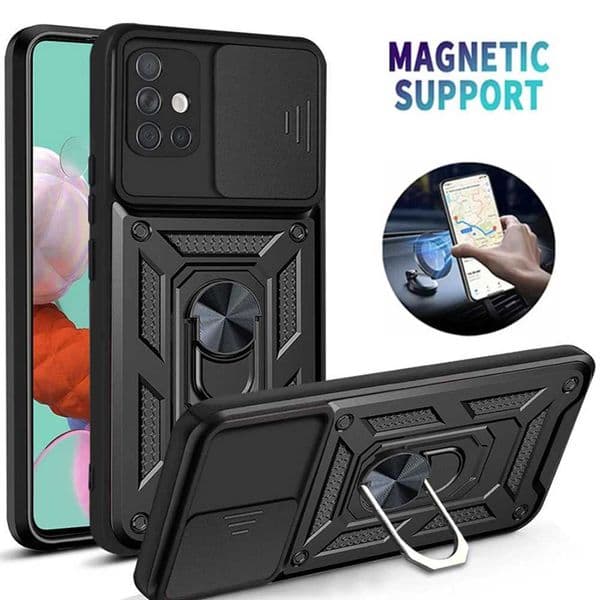 Case For Galaxy A71 A51 A73 A72 A53 A52 A33 A32 A34 A35 A23 A24 A25 Slide Camera Protector 360 Ring Armor PC Hard Cover Z260514