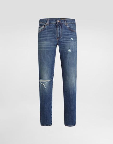 Mens Wash Teddy Jeans SKINNY STRETCH COTTON JEANS WITH TAG Distressed Designer Jeans Ripped Designer Jeans Slim Fit Motorcycle Denim For Men Pants DY1973