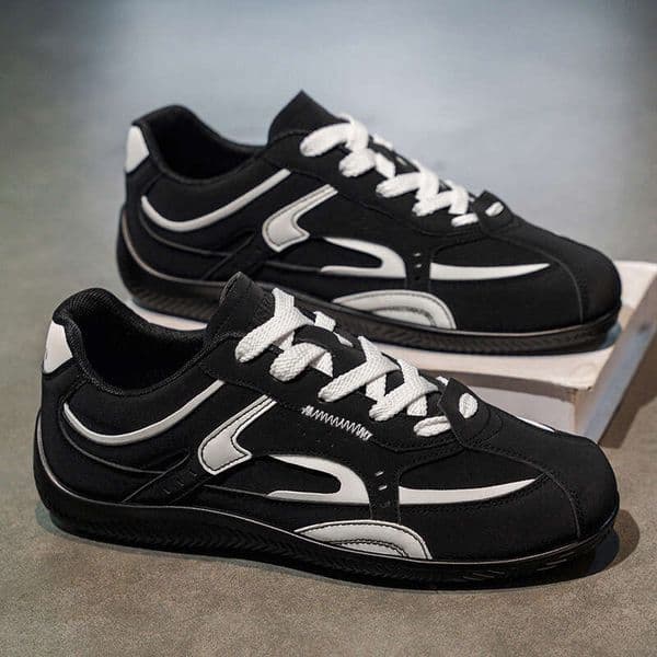 2026 Spring New Color-Block Fashionable Breathable Sneakers Retro Lightweight Trendy Versatile Lace-Up Men's Shoes