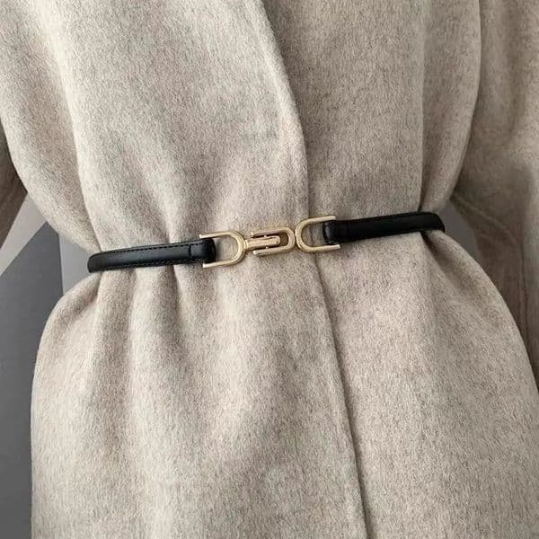 Adjustable PU Leather Ladies Dress Belts Skinny Thin Women Waist Strap Gold Color Buckle Female pasek damski 260513