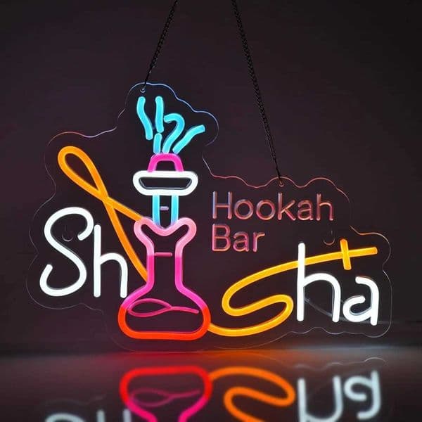 Shisha Neon Sign Hookah USB Dimmable Neon Lights for Hookah Bar Restaurant Smoke Home Man Cave Louge Shop Bar Pub Decoration X260514