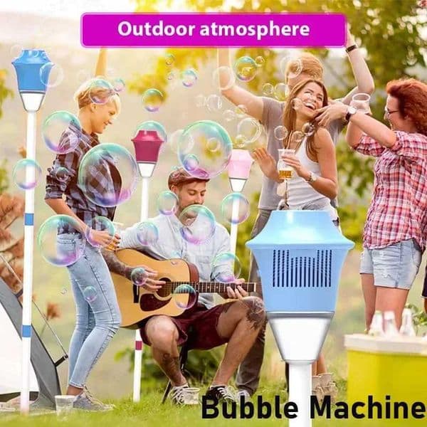 Street Lamp Bubble Machine Soap Bubbles Fully Automatic Bubble Blowing with Music Light Party Birthday Decoration Outdoor Toy L260514M09J