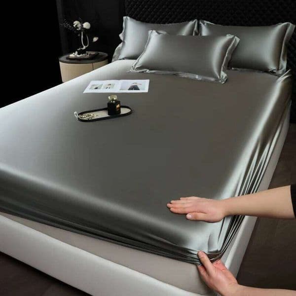 Solid Color Fashion Satin Fitted Rayon Mattress Cover with Elastic Band Bed Sheet for Bedding 140x200 160x200 26Y0514