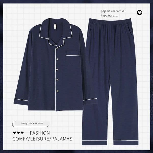 Man Pajamas Sets Spring Autumn Long Sleeve Soft Cotton Pyjamas Cardigan Home Clothing Male Solid Color Loose Casual Sleepwear 260514