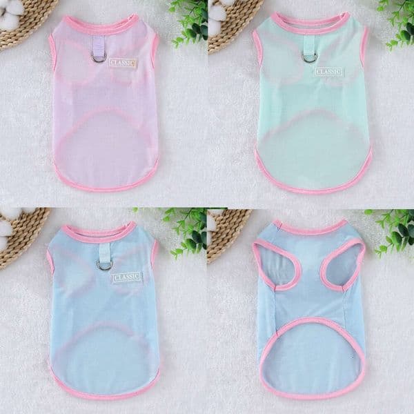 4pcs Summer Sun Protection Vest Dogs Cats, Thin Breathable Ice Silk Clothing, Cool Clothing For Teddy And Pomeranian, Prevents Shedding Bamubi