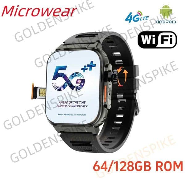 Microwear tra Ai3 Smartwatch 4G SIM Card Android 22 448528 Amoled Health Monitoring 180 Rotary camera 256GB Smart WatchJ260514