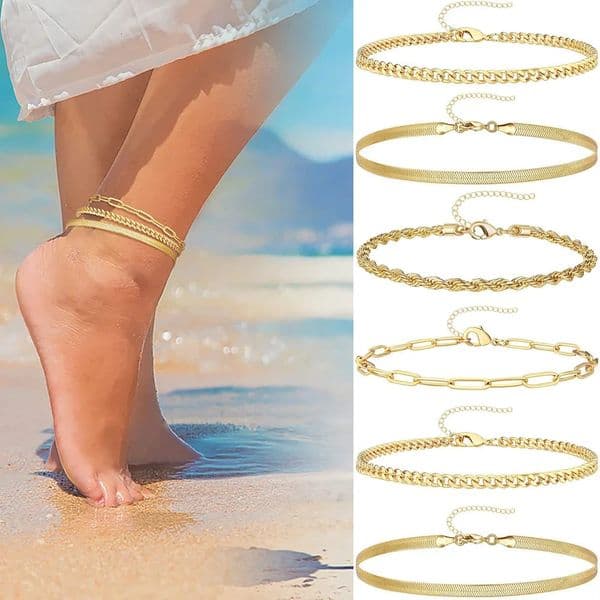 3Pcs Stainless Steel Beach Anklet Set For Women Waterproof Snake Twisted Rope Chain On Foot Jewelry Girls Summer Ankle Bracelet 260512