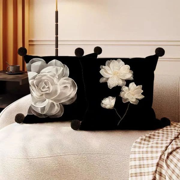 2026 Luxury cologne Designer Decor Custom 1Pcs 14-28Inch Elegant Camellia Home Cover Retro Art Oil perfume Painting Style Room Flower Pattern Hug Pillow So 10 F
