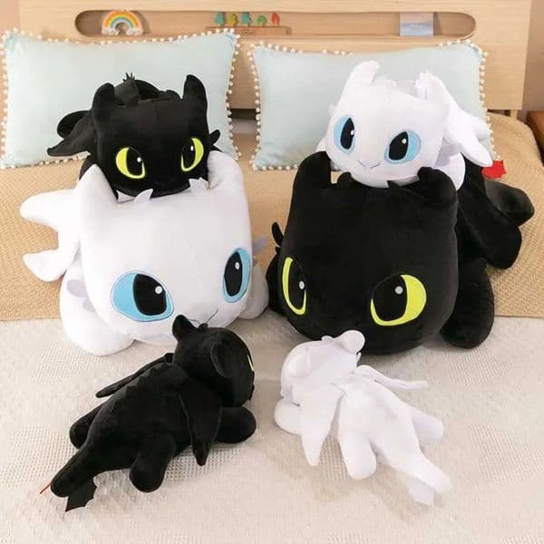 Luxury Designer room Decor Cute Toothless Filling Light Angry Dragon Plush Back Pillow Cartoon Action Biomimetic Night Furia Pad Room Decora 14
