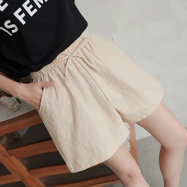 Womens Summer Cotton Linen Shorts for Women Clothing Short Pants Female Black Shorts Homewear High Waisted Loose Casual Pants 260513