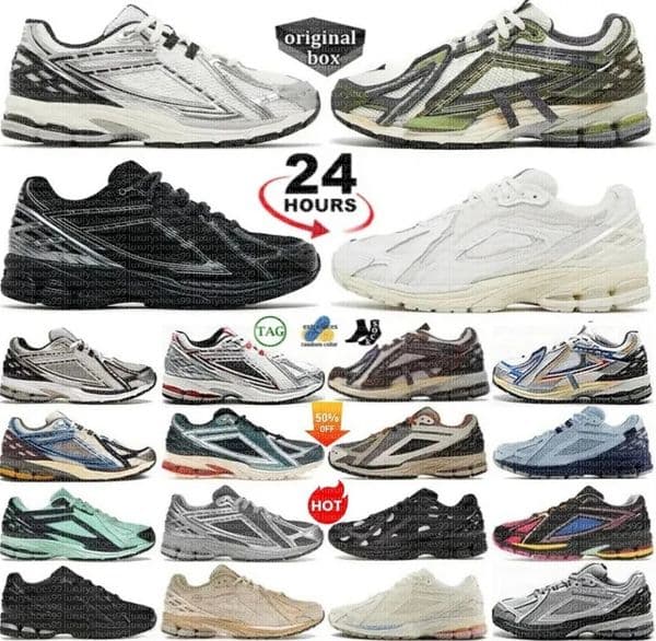 Designer Balance 1906R Running Shoes Luxury 1906r Shoes Protection Pack Mens Sneakers Silver Black White Metallic Gold Leather Top Quality Womens Trainers