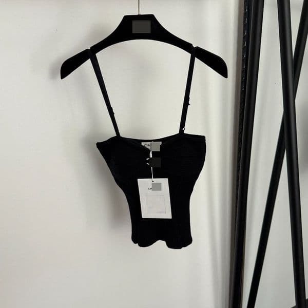 high-end cross-border best-selling sexy dopamine figure-flattering slim-fit socialite style women's knitted camisole